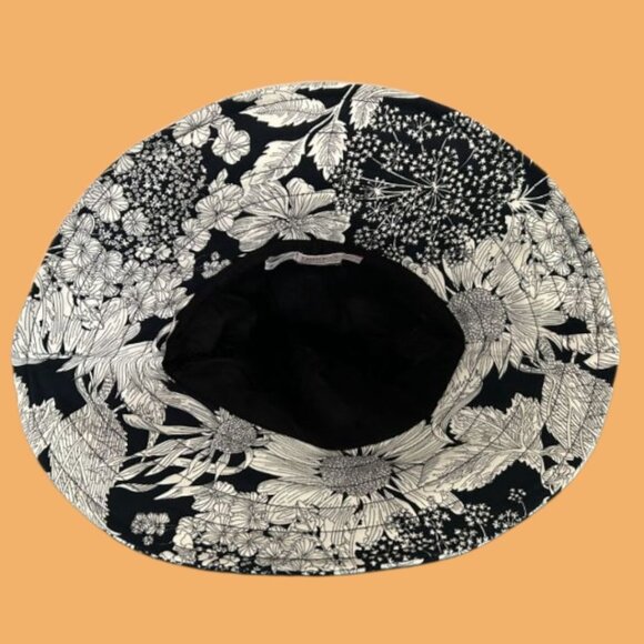 Liberty Of London For Target Sunflower Print Floppy  Sun Hat Black & White - Picture 3 of 10